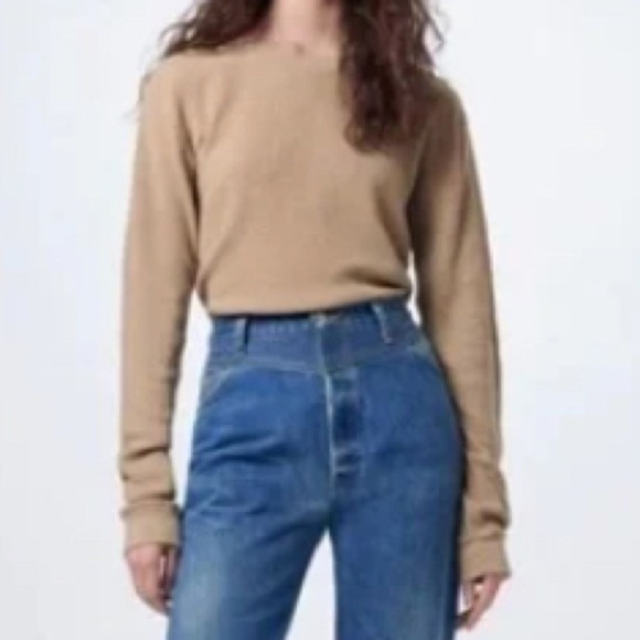 RE/DONE thermo‎ long sleeves tan color size S - Picture 1 of 10